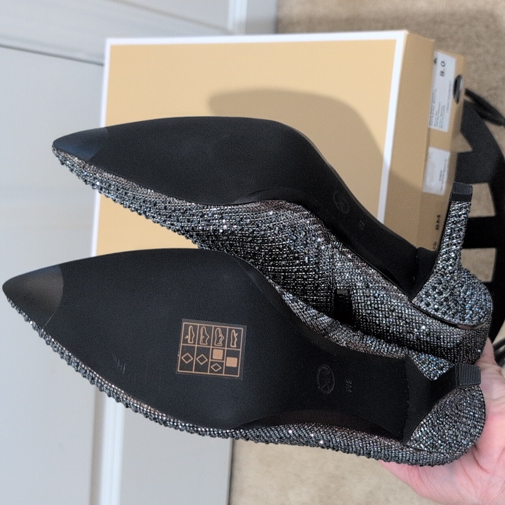 NWT Michael Kors Sparkling Katerina Silver Ankle Booties - Picture 6 of 14